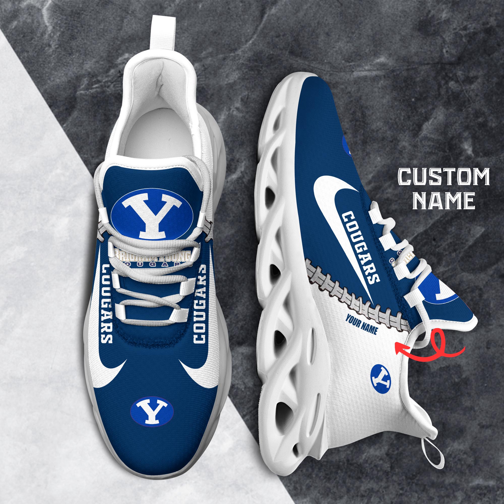BYU Cougars Max Soul Shoes Sneakers for Men And Women – NCAA Fan Shoes, Team Sneakers - Image 6