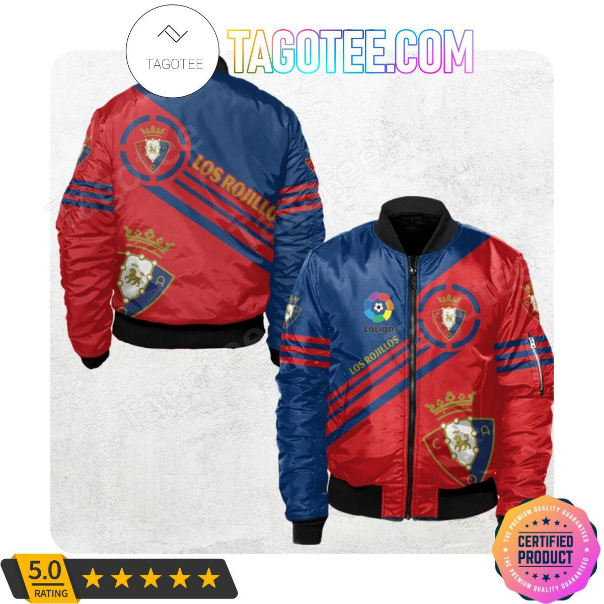 Ca Osasuna La Liga Bomber Jacket | Streetwear Jacket for Men & Women | Fan Gift