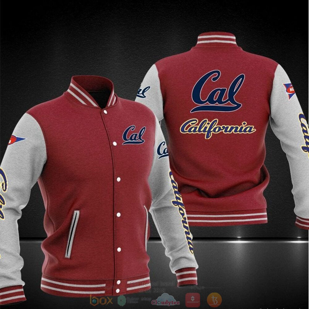 California Golden Bears Red Grey Varsity Baseball Jacket for Men & Women | NCAA Team Fan Gift
