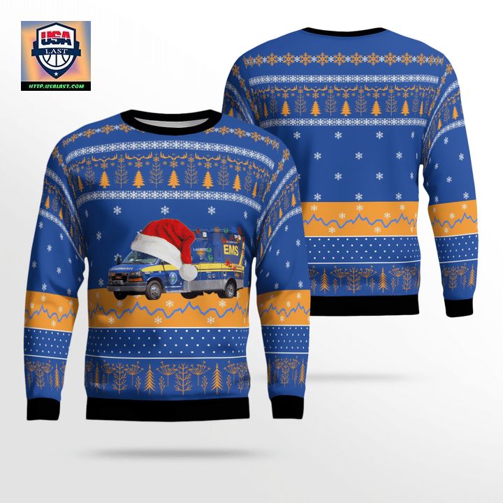 California Santa Clara County EMS Christmas Sweater 3D S591