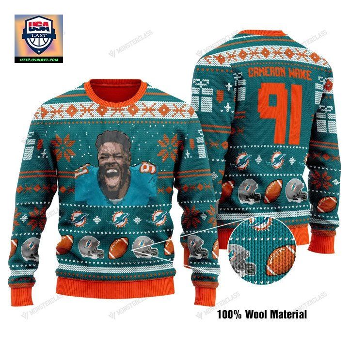 Cameron Wake 91 Miami Dolphins Nfl Christmas Sweater