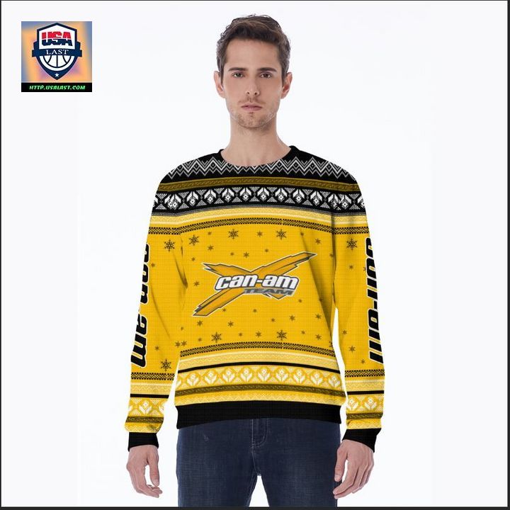 Can-am Team Yellow 3D Ugly Christmas Sweater
