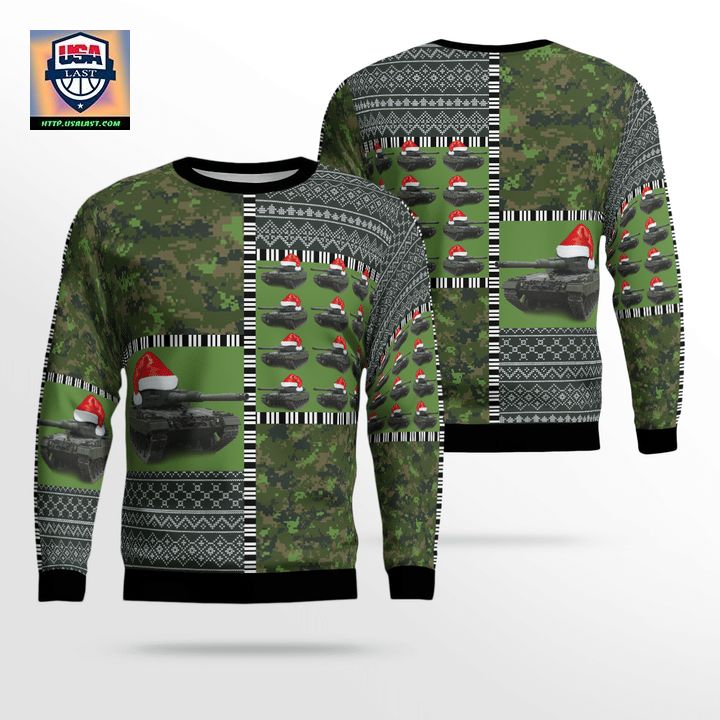 Canadian Army Leopard 2A4M Christmas Sweater 3D