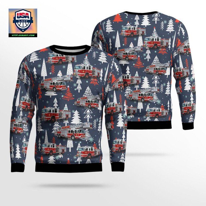 Cape May New Jersey Cape May Fire Department Christmas Sweater 3D 8041
