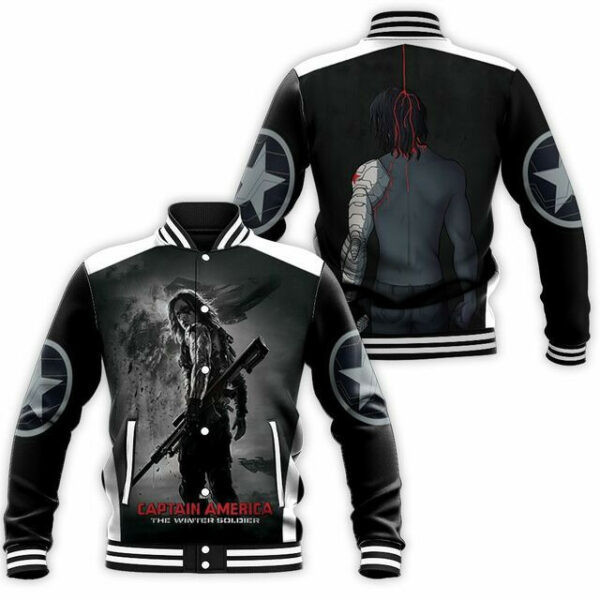 Captain America & Winter Soldier Avengers Marvel Baseball Jacket for Men & Women | Superhero Fan Gift
