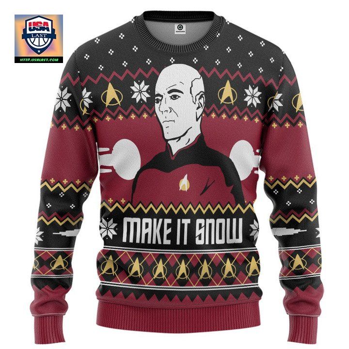 Captain Jean-Luc Picard Make It Snow Christmas Sweater
