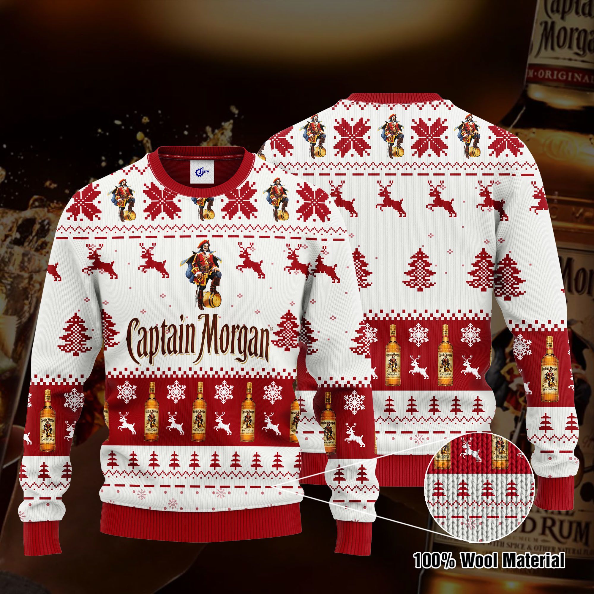 Captain Morgan 3D Print Ugly Christmas Sweater, Hoodie, Zip Hoodie, Bomber Jacket