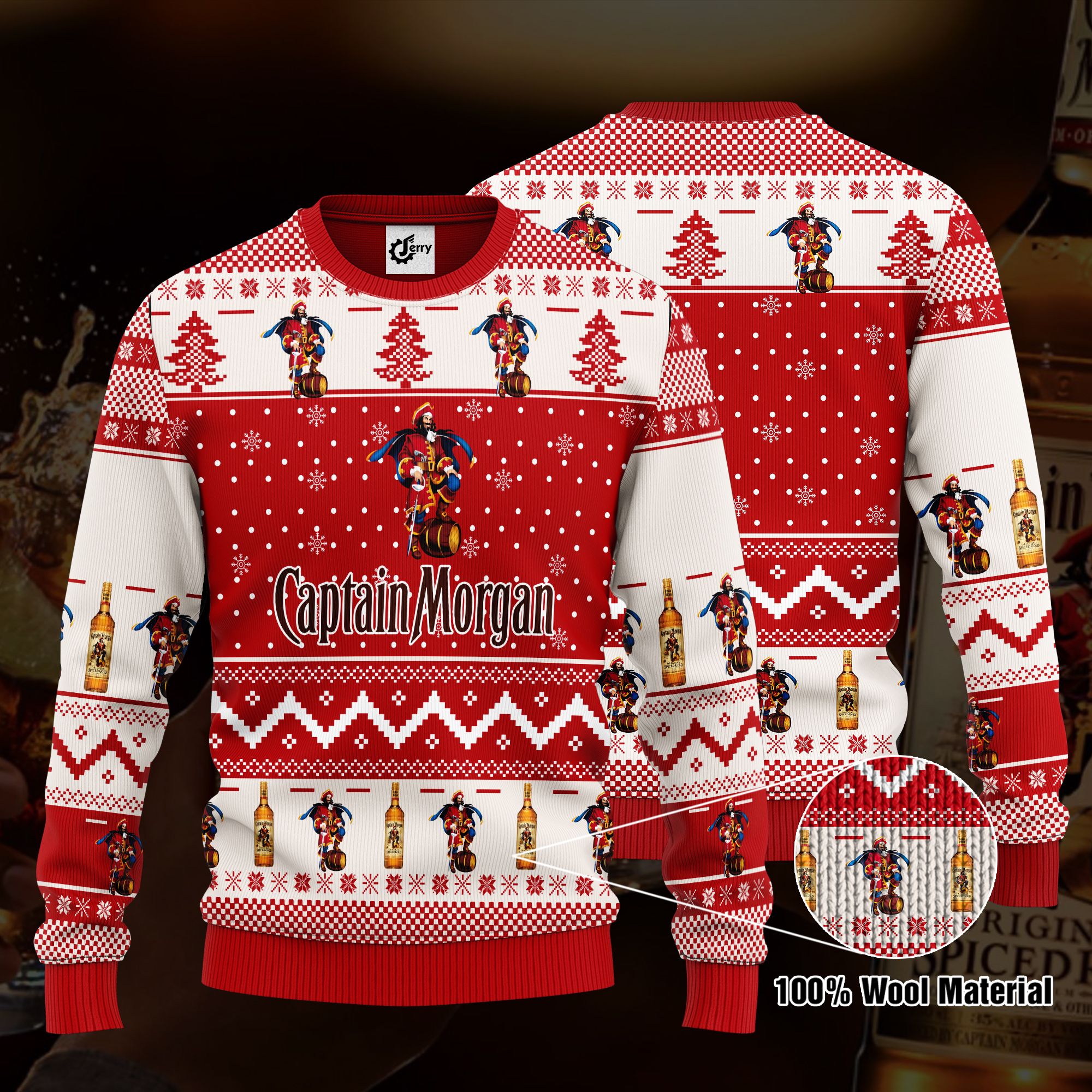 Captain Morgan 3D Print Ugly Christmas Sweater, Hoodie, Zip Hoodie, Bomber Jacket