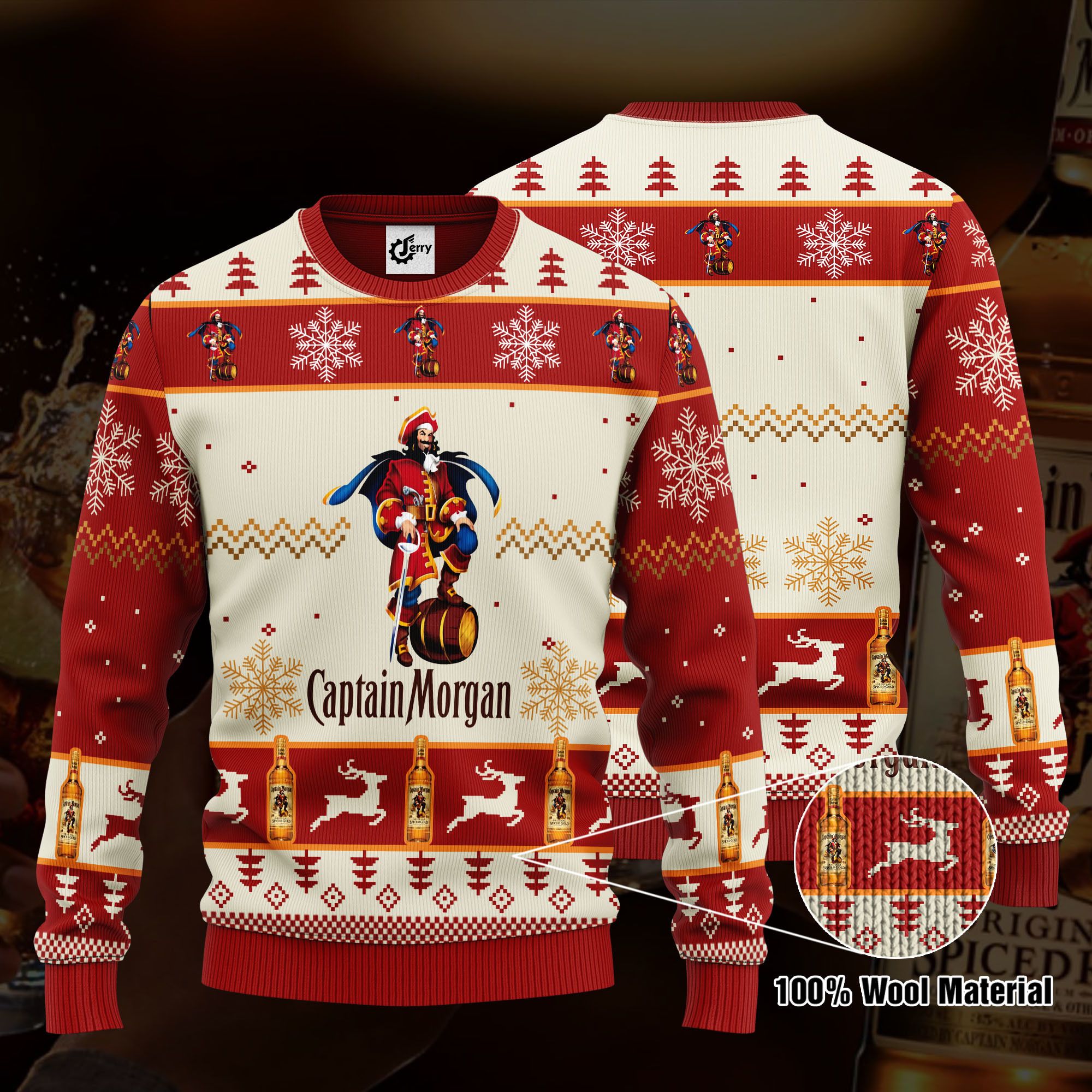 Captain Morgan 3D Print Ugly Christmas Sweater, Hoodie, Zip Hoodie, Bomber Jacket