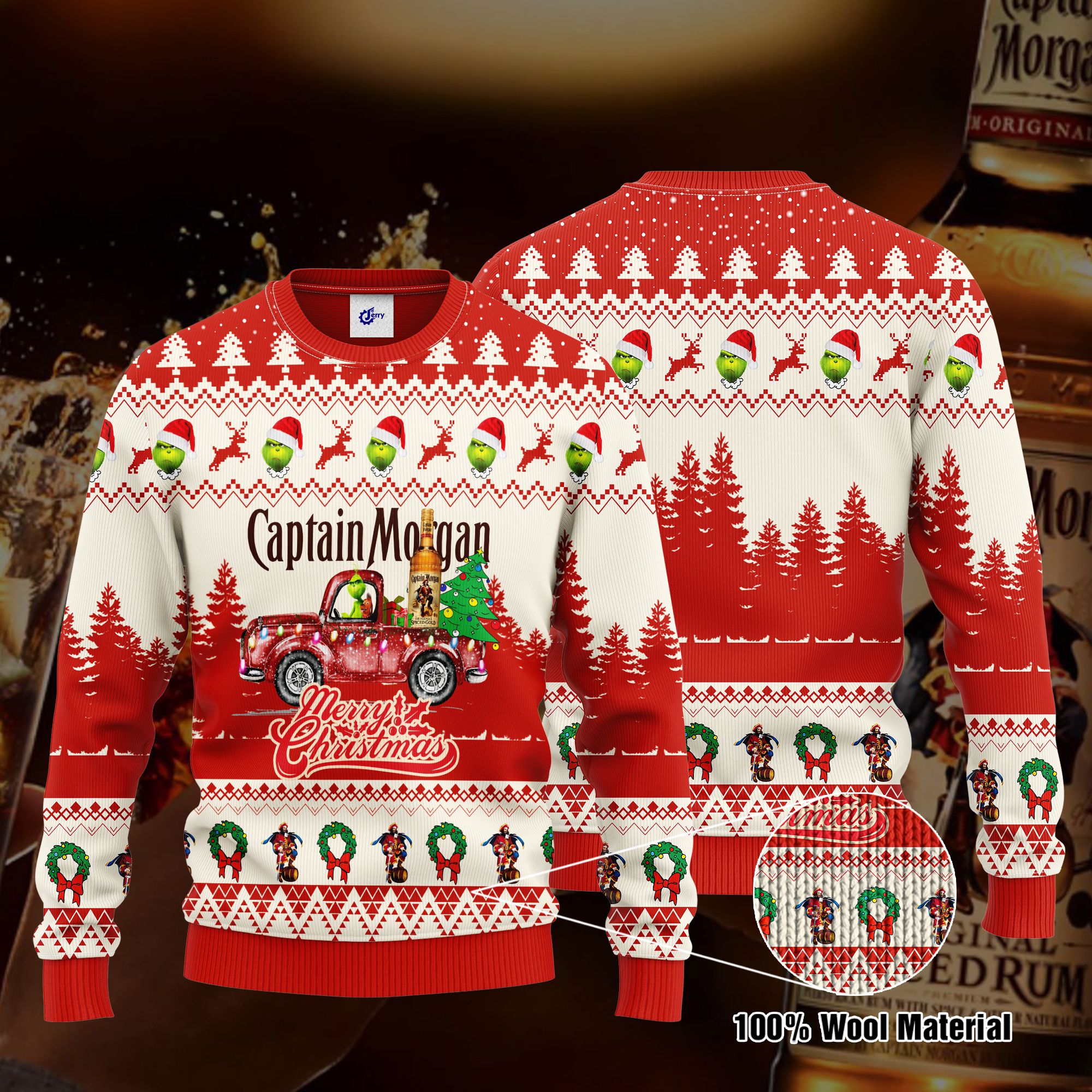Captain Morgan Grinch Merry Christmas Ugly Christmas Sweater, Hoodie, Zip Hoodie, Bomber Jacket