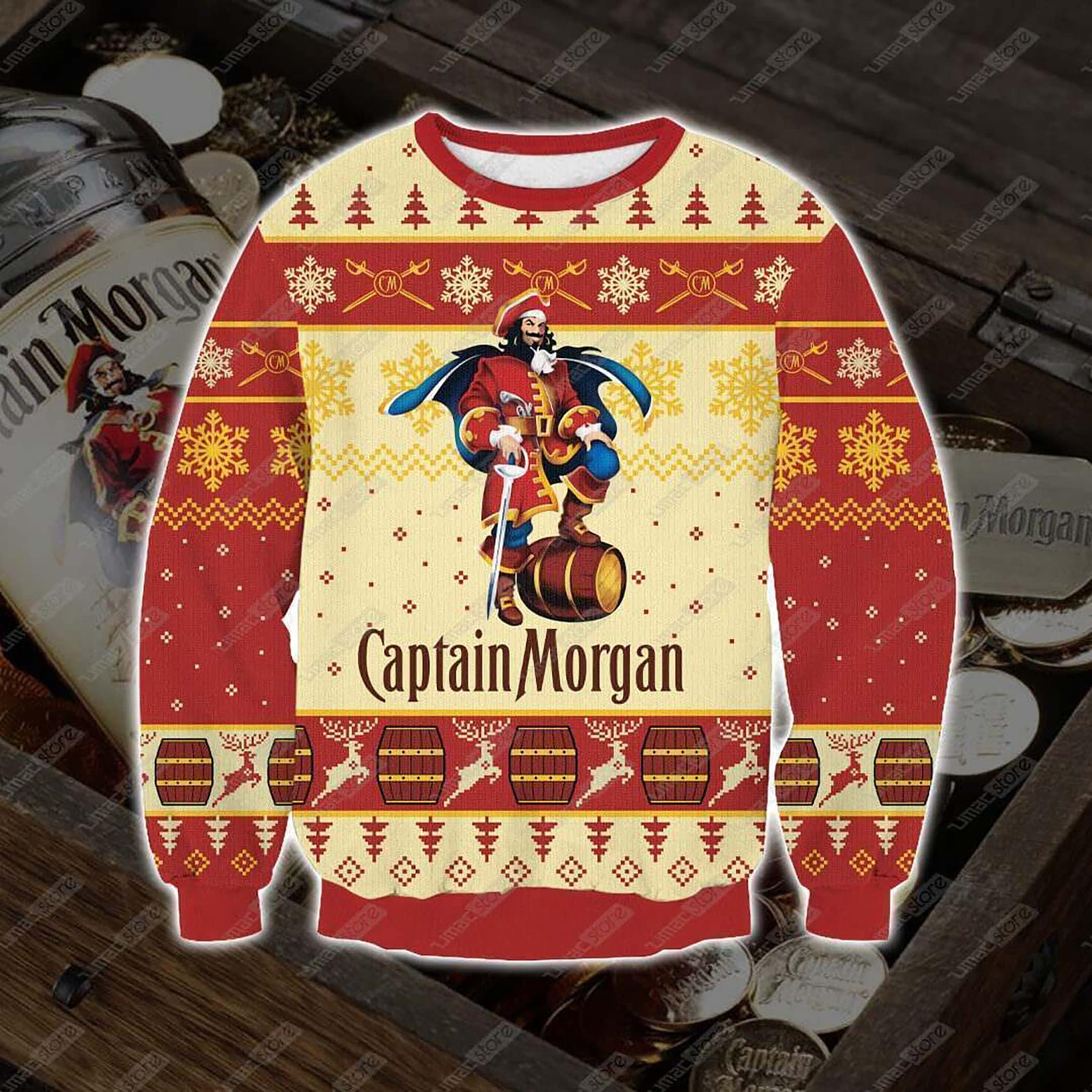 Captain Morgan Print Ugly Christmas Sweater