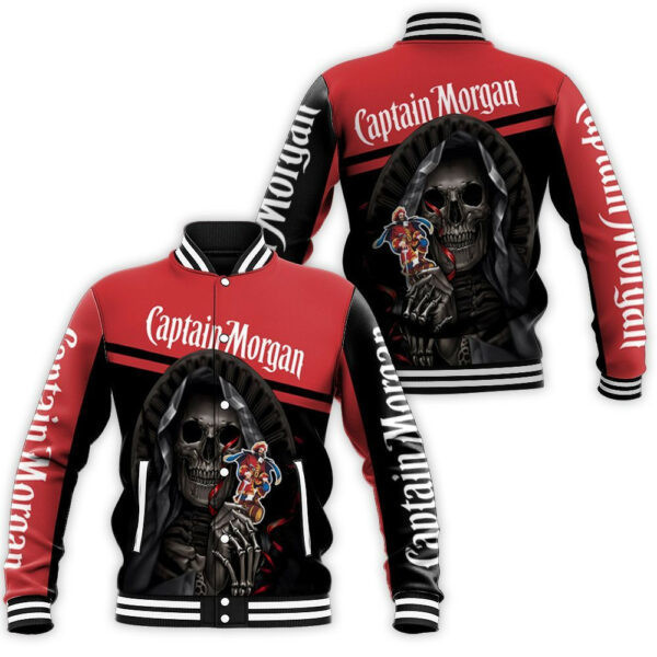 Captain Morgan Skull Maiden Fashion Baseball Jacket for Men & Women | Brand Fan Gift
