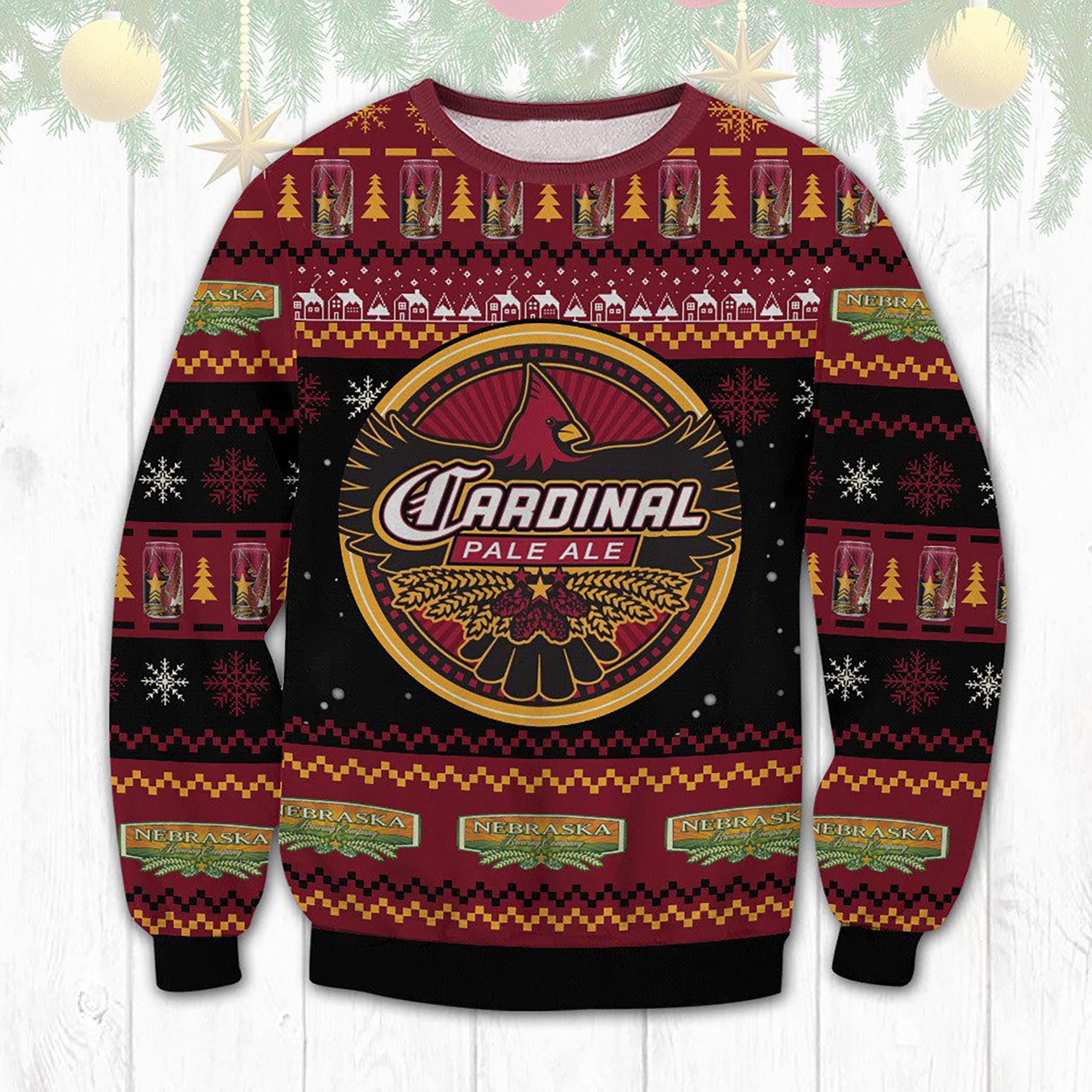 Cardinal Pale Ale Beer Ugly Christmas Sweater