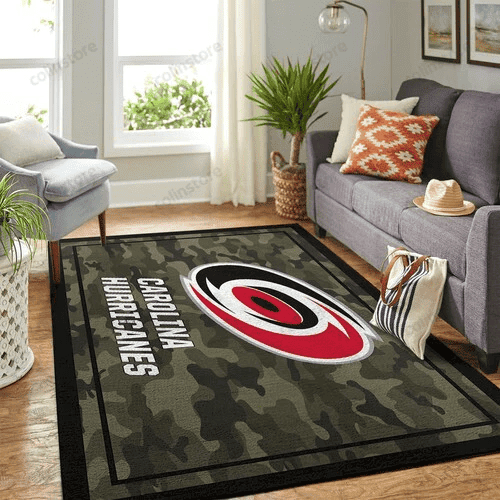 Carolina Hurricanes Living Room Area 3D Rectangle Area Rug – Full Print Carpet For Living Room & Bedroom Home Decor