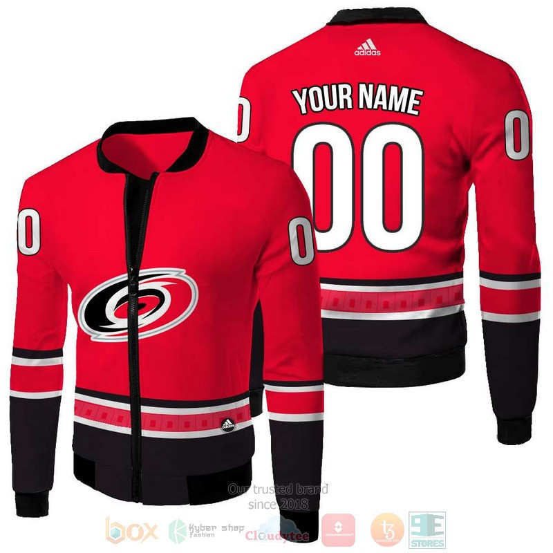 Carolina Hurricanes Personalized Name Number Red Bomber Jacket | NHL Team Jacket for Men & Women | Hockey Fan Gift