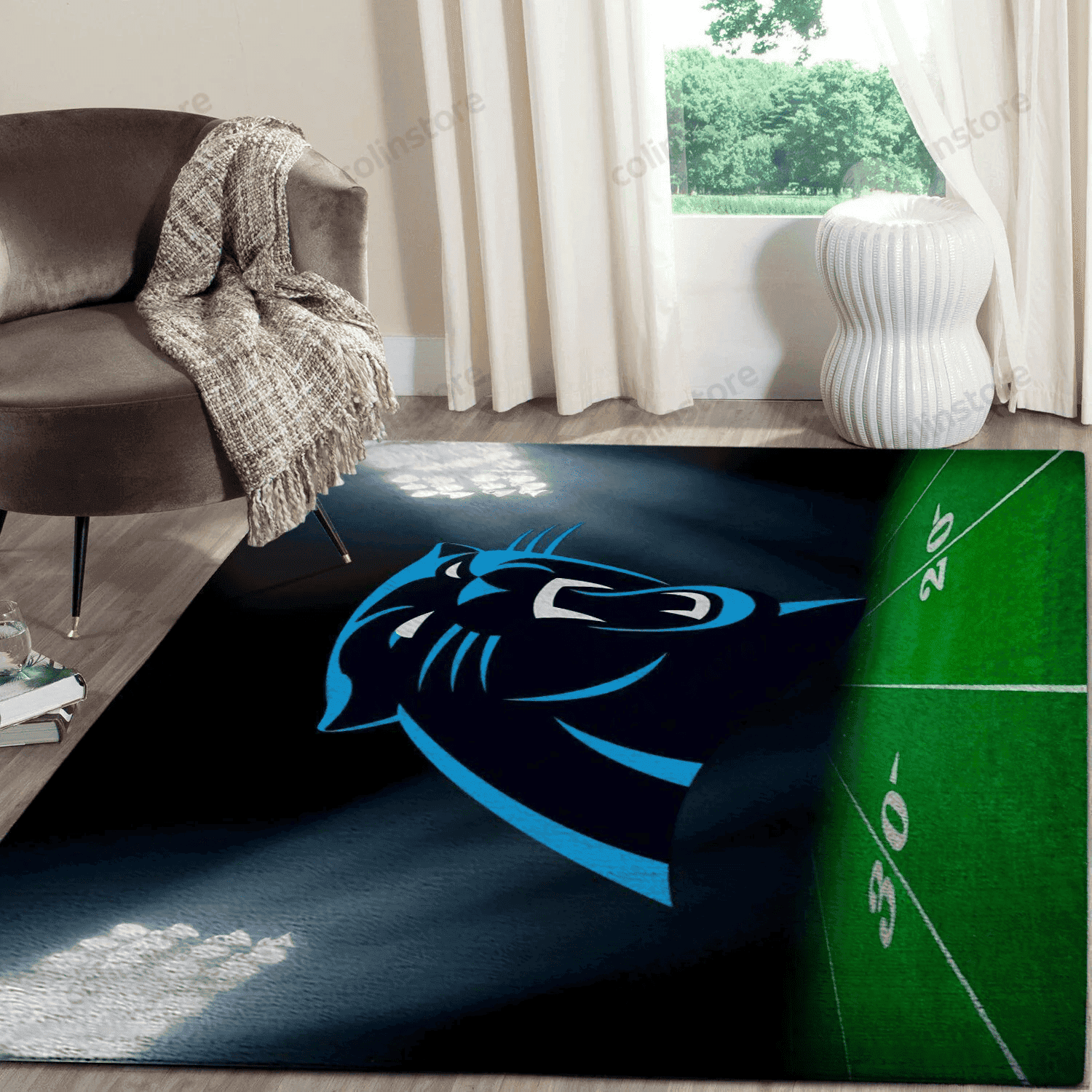Carolina Panthers 3D Rectangle Area Rug – Full Print Carpet For Living Room & Bedroom Home Decor