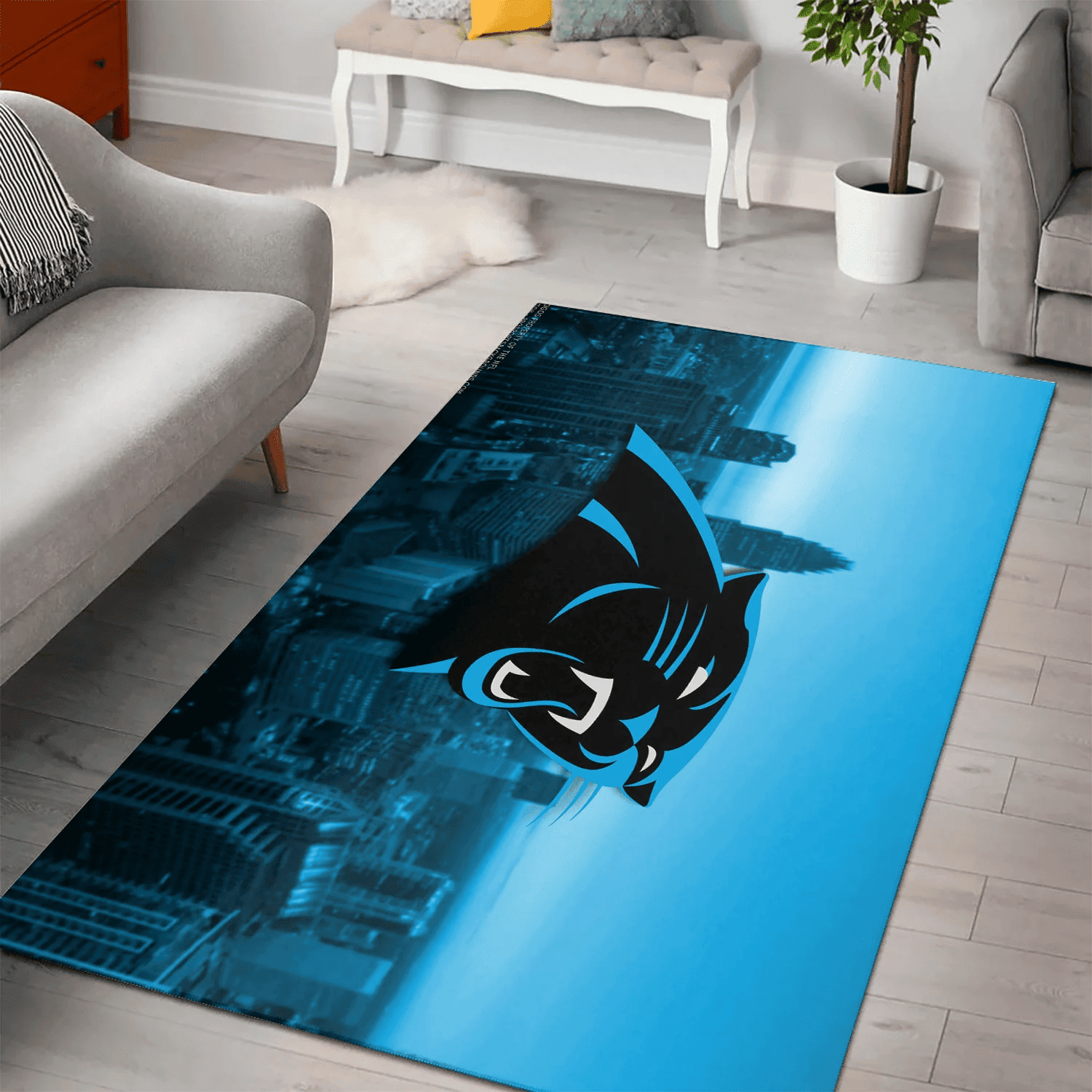 Carolina Panthers City 3D Full Print Rectangle Area Rug – Full Print Carpet For Living Room & Bedroom Home Decor