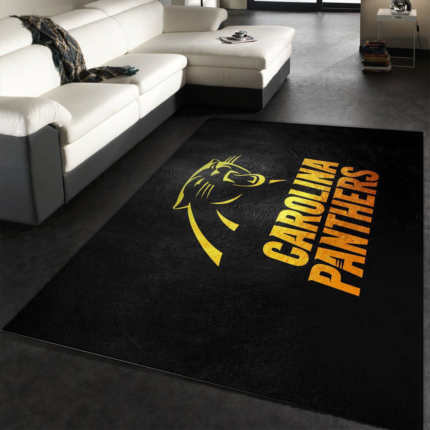Carolina Panthers Gold Rectangle Area Rug – Full Print Carpet For Living Room & Bedroom Home Decor