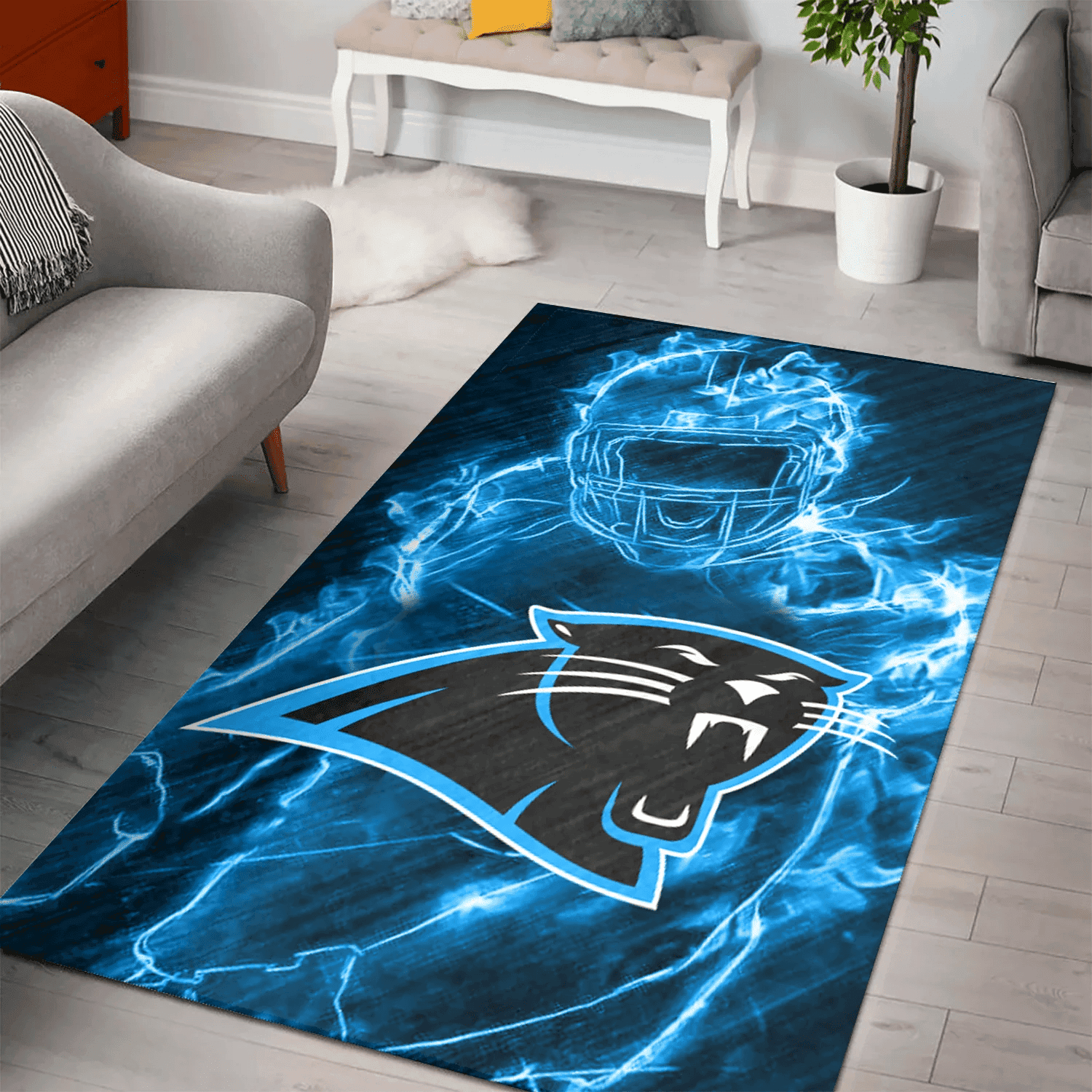 Carolina Panthers Legend 3D Full Print Rectangle Area Rug – Full Print Carpet For Living Room & Bedroom Home Decor