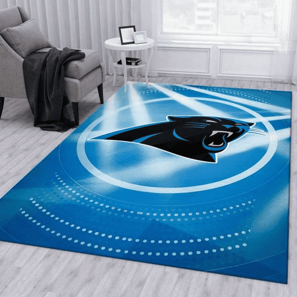Carolina Panthers Logo Light 3D Rectangle Area Rug – Full Print Carpet For Living Room & Bedroom Home Decor