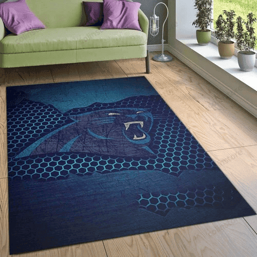 Carolina Panthers Logo Rectangle Area Rug – Full Print Carpet For Living Room & Bedroom Home Decor