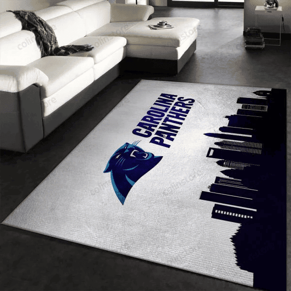 Carolina Panthers Logo Team 3D Rectangle Area Rug – Full Print Carpet For Living Room & Bedroom Home Decor