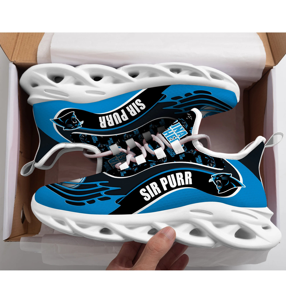 Carolina Panthers Max Soul Shoes Sneakers for Men And Women – NFL Football Fan Shoes, Team Sneakers