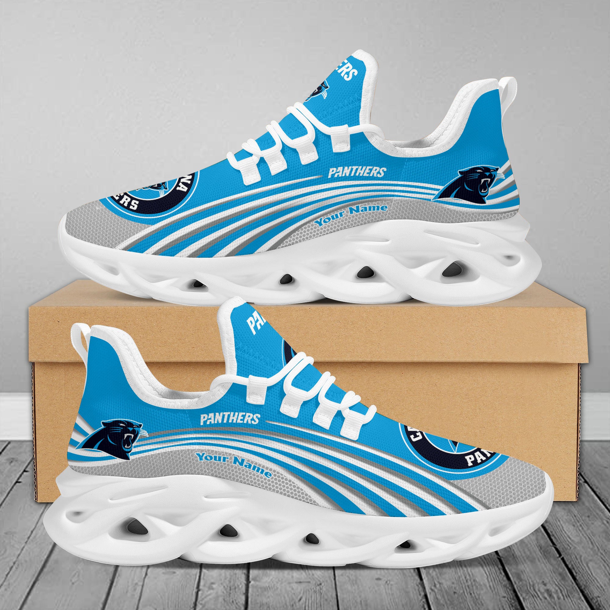 Carolina Panthers Max Soul Shoes Sneakers for Men And Women – NFL Football Fan Shoes, Team Sneakers