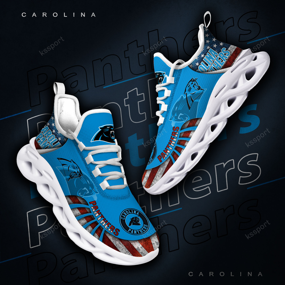 Carolina Panthers Max Soul Shoes Sneakers for Men And Women – NFL Football Fan Shoes, Team Sneakers