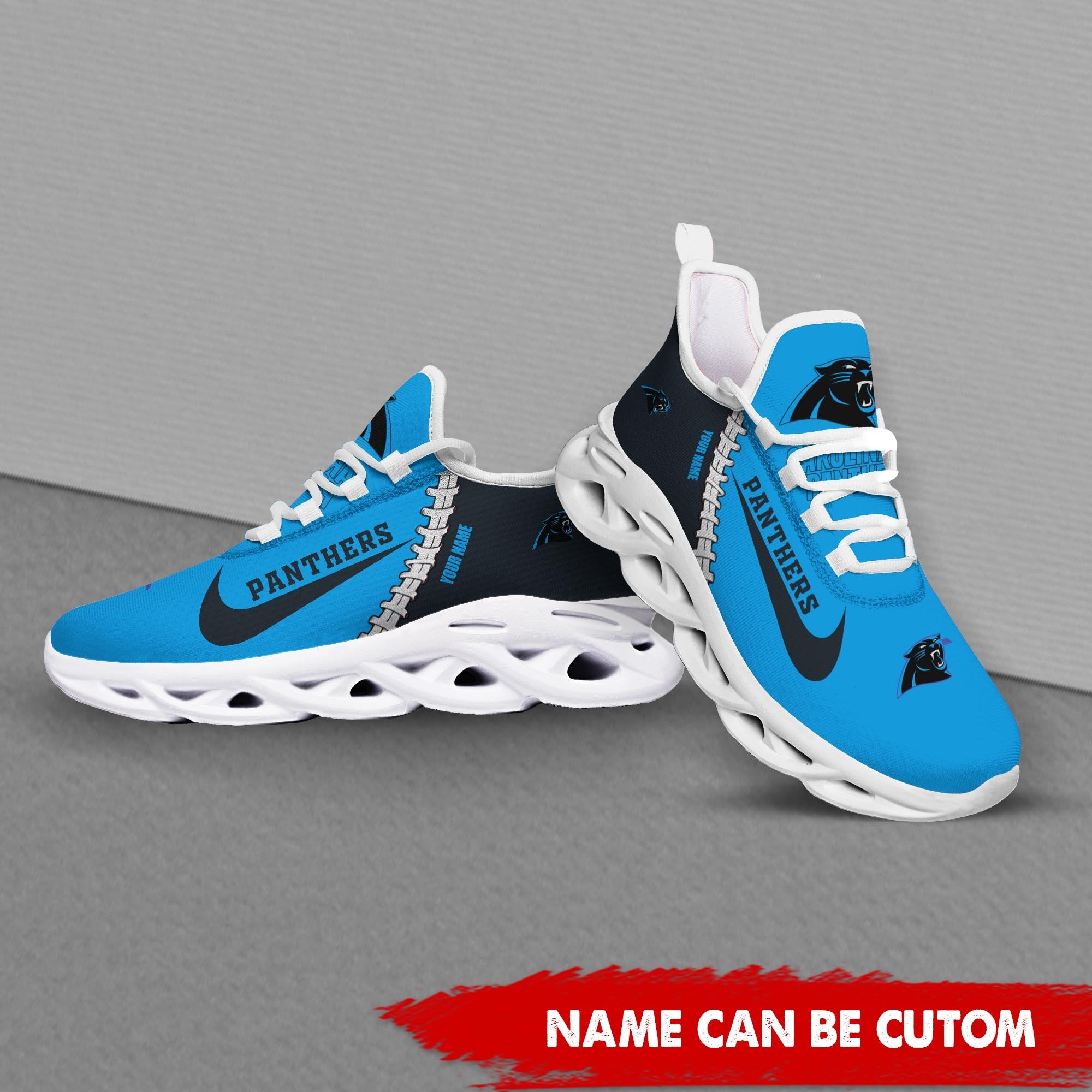 Carolina Panthers Max Soul Shoes Sneakers for Men And Women – NFL Football Fan Shoes, Team Sneakers - Image 4