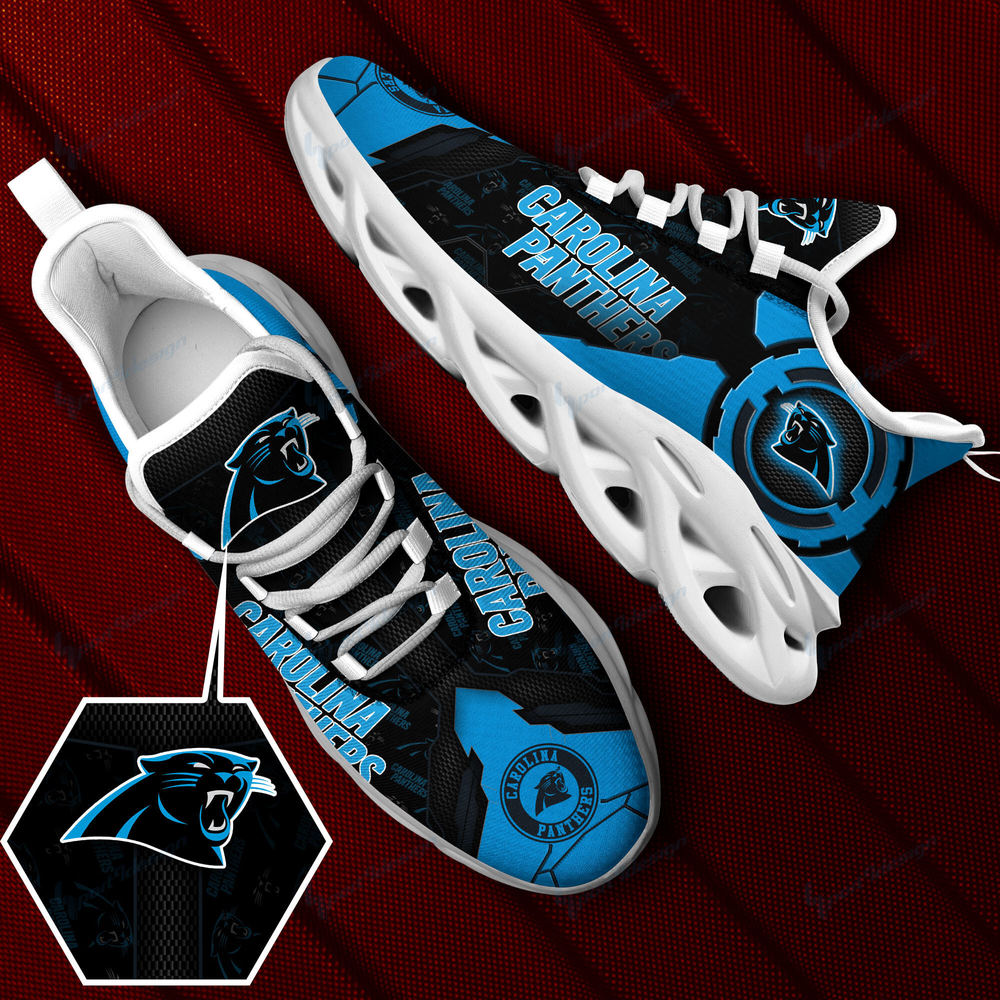 Carolina Panthers Max Soul Shoes Sneakers for Men And Women – NFL Football Fan Shoes, Team Sneakers
