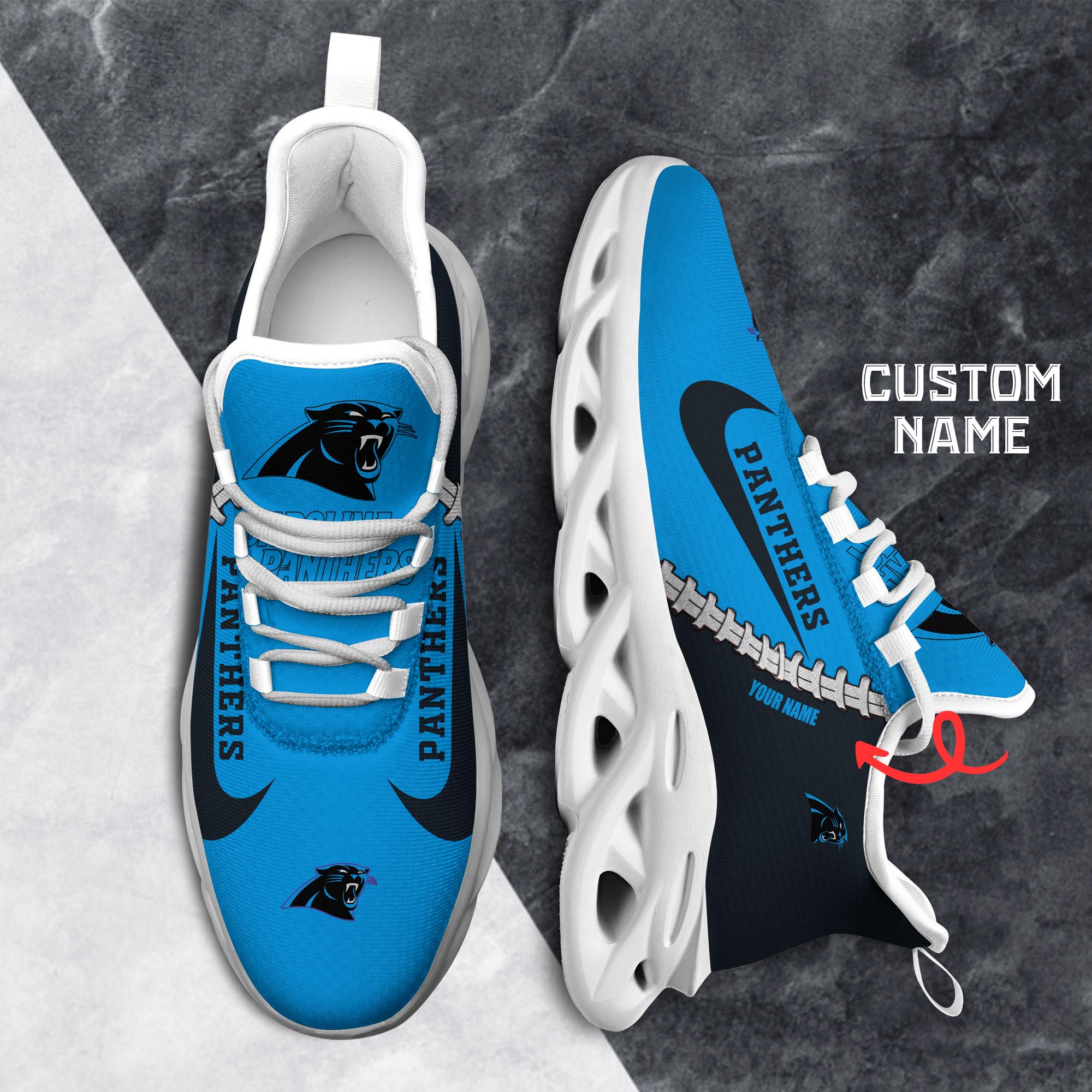 Carolina Panthers Max Soul Shoes Sneakers for Men And Women – NFL Football Fan Shoes, Team Sneakers - Image 5