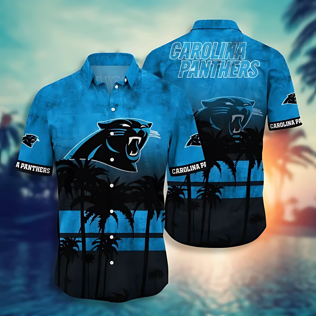 Carolina Panthers Midnight Tropics Aloha Hawaiian Shirt for Men & Women