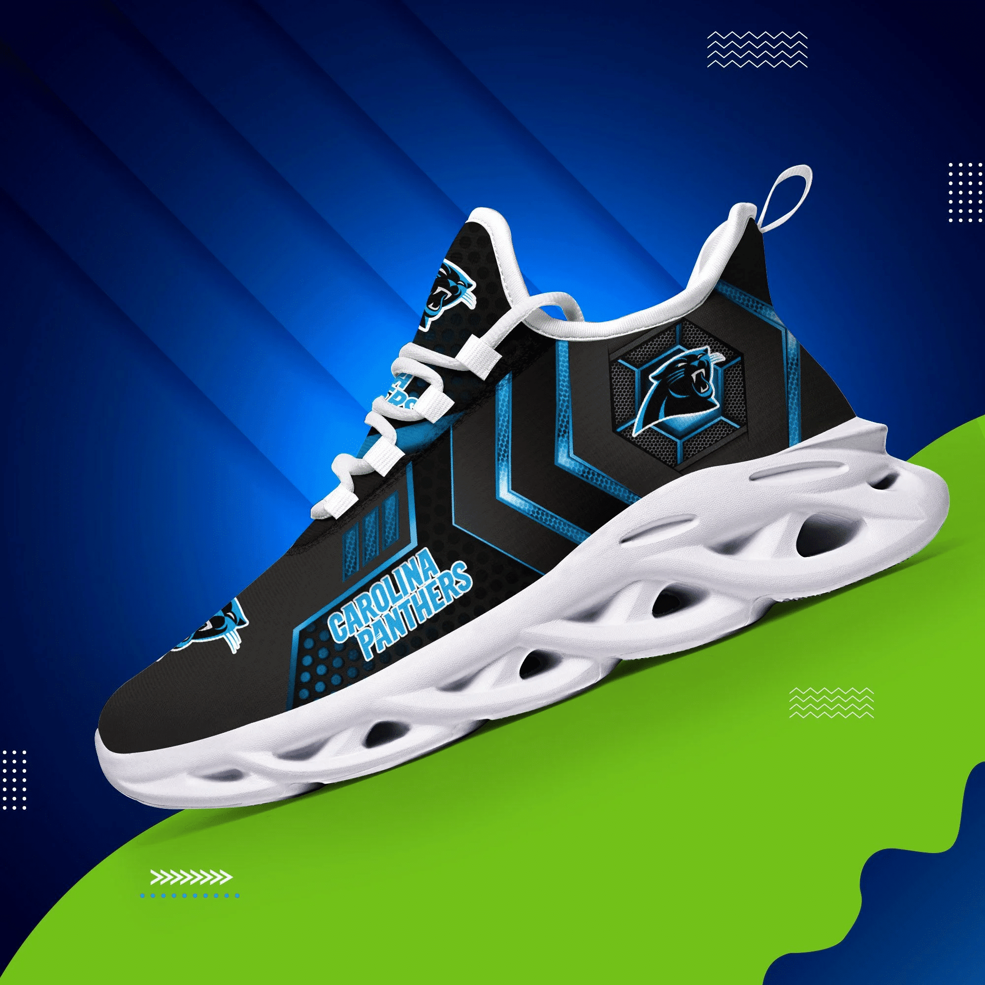 Carolina Panthers NFL Max Soul Shoes Sneakers for Men And Women – NFL Football Fan Shoes, Team Sneakers