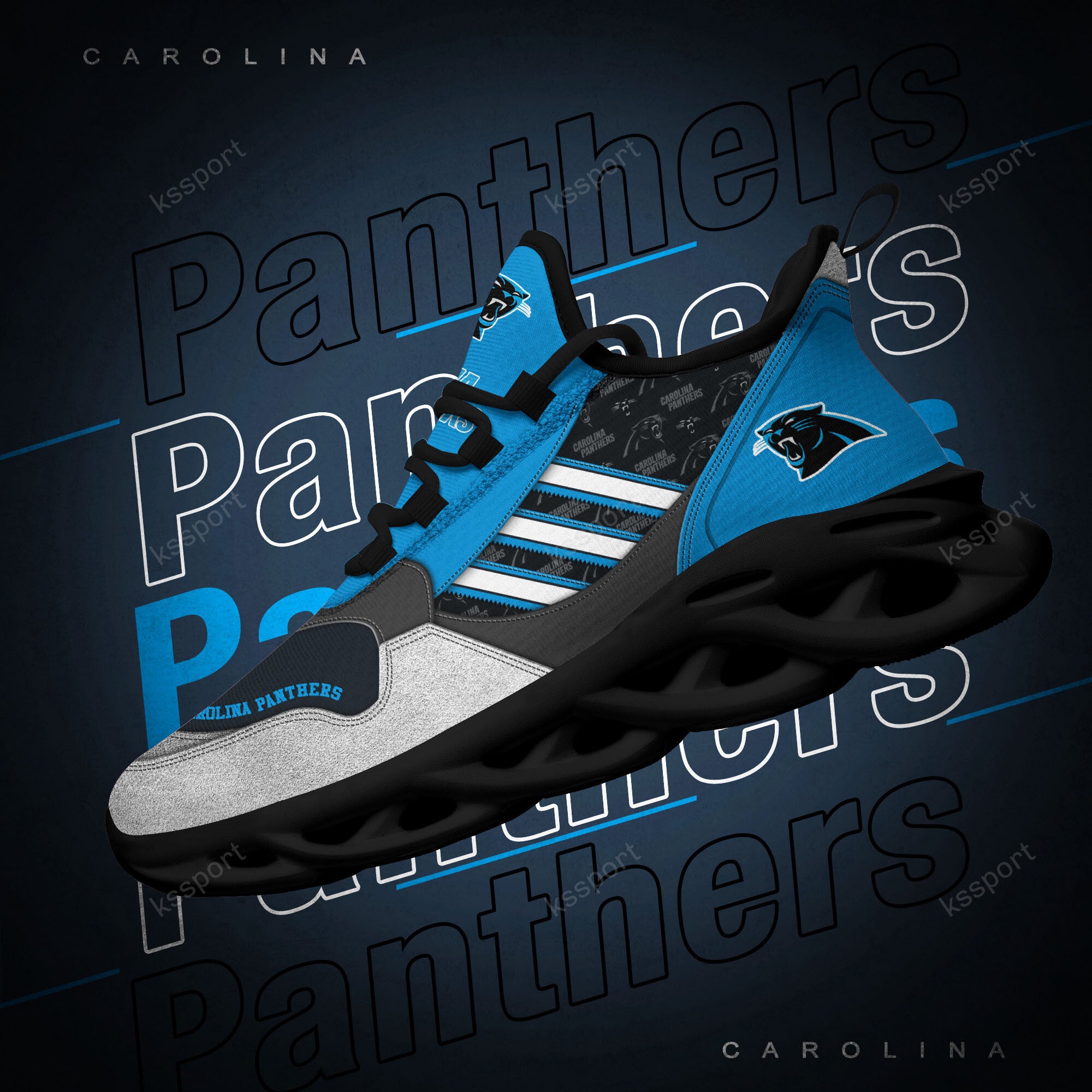 Carolina Panthers NFL Max Soul Shoes Sneakers for Men And Women – NFL Football Fan Shoes, Team Sneakers - Image 4