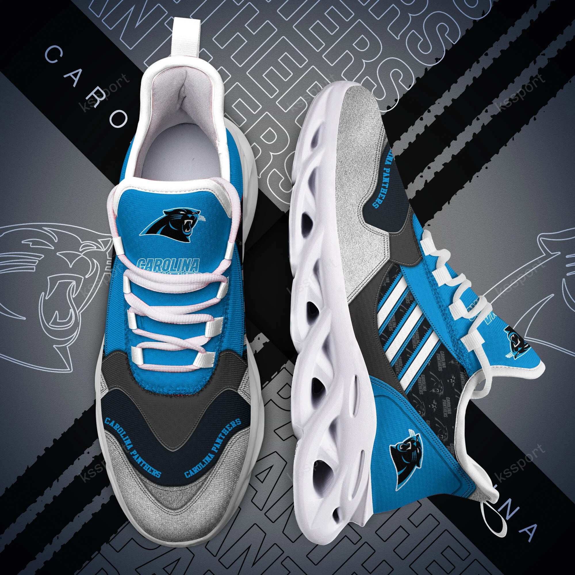 Carolina Panthers NFL Max Soul Shoes Sneakers for Men And Women – NFL Football Fan Shoes, Team Sneakers