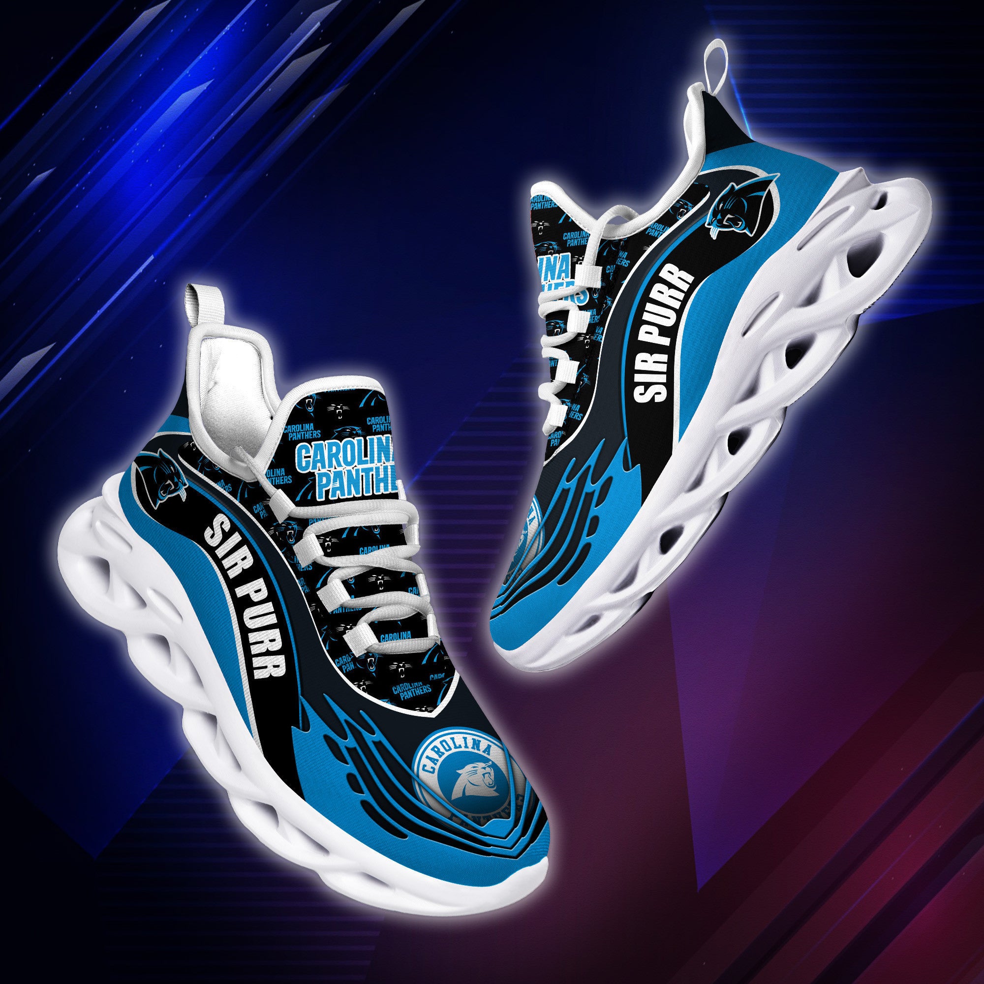 Carolina Panthers NFL Max Soul Shoes Sneakers for Men And Women – NFL Football Fan Shoes, Team Sneakers - Image 3