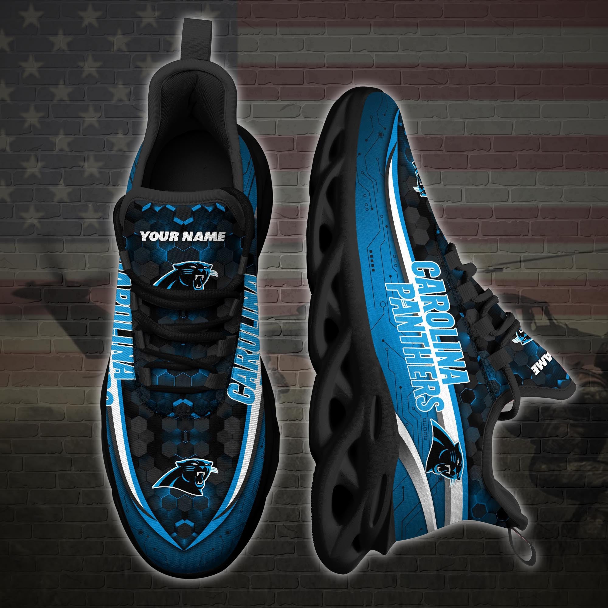 Carolina Panthers NFL Max Soul Shoes Sneakers for Men And Women – NFL Football Fan Shoes, Team Sneakers - Image 3