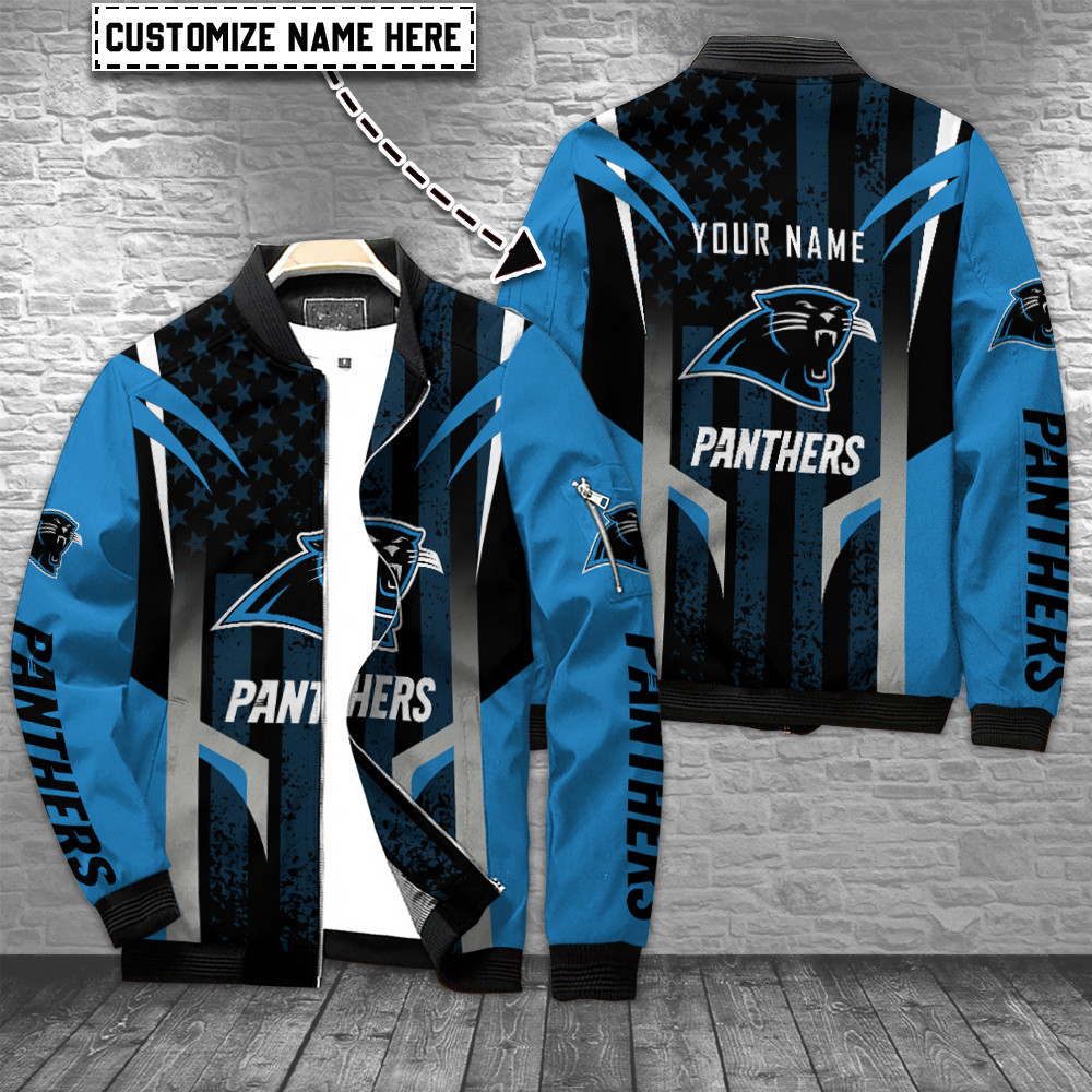 Carolina Panthers Personalized Bomber Jacket | NFL Team Jacket for Men & Women | Football Fan Gift