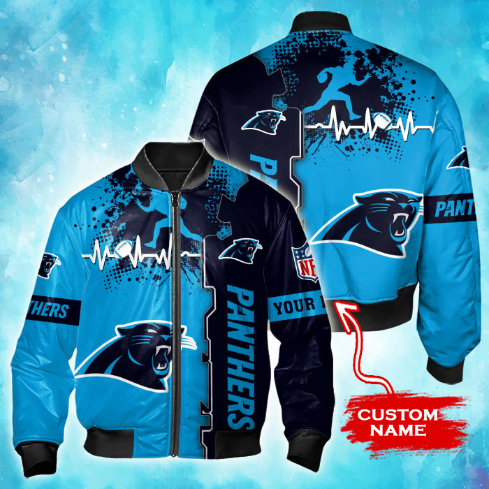 Carolina Panthers Personalized Thick Bomber Jacket | NFL Team Jacket for Men & Women | Football Fan Gift