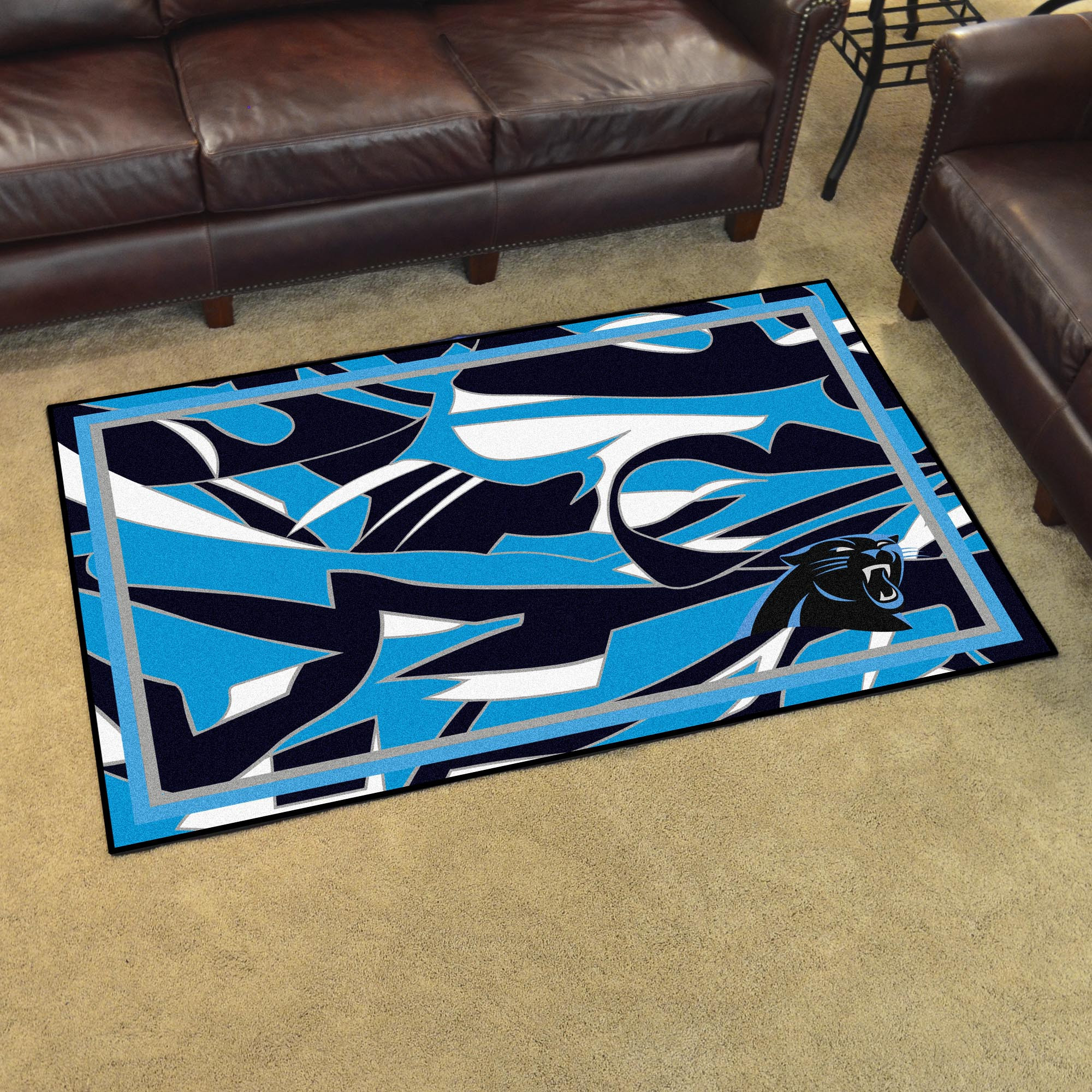 Carolina Panthers Plush Rectangle Area Rug – Full Print Carpet For Living Room & Bedroom Home Decor