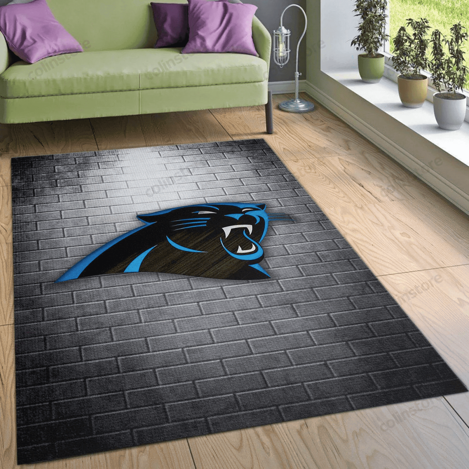 Carolina Panthers Rectangle Area Rug – Full Print Carpet For Living Room & Bedroom Home Decor