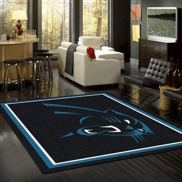 Carolina Panthers Rectangle Area Rug – Full Print Carpet For Living Room & Bedroom Home Decor