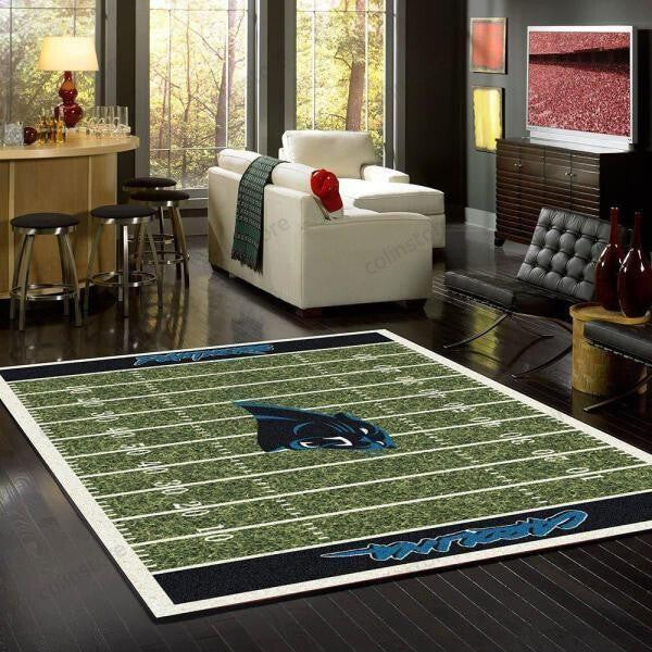 Carolina Panthers Rectangle Area Rug – Full Print Carpet For Living Room & Bedroom Home Decor