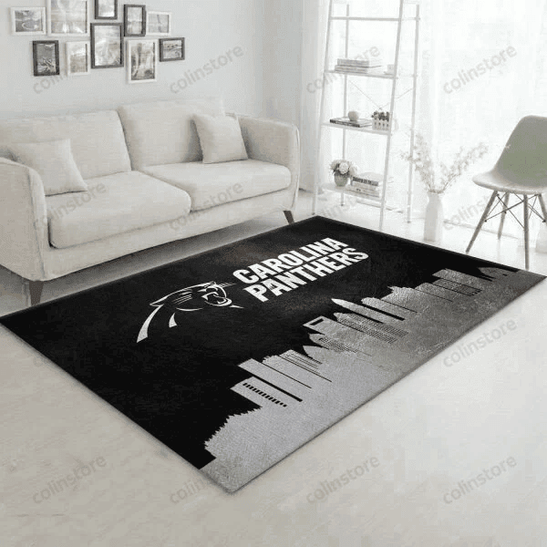 Carolina Panthers Skyline Gifts 3D Rectangle Area Rug – Full Print Carpet For Living Room & Bedroom Home Decor