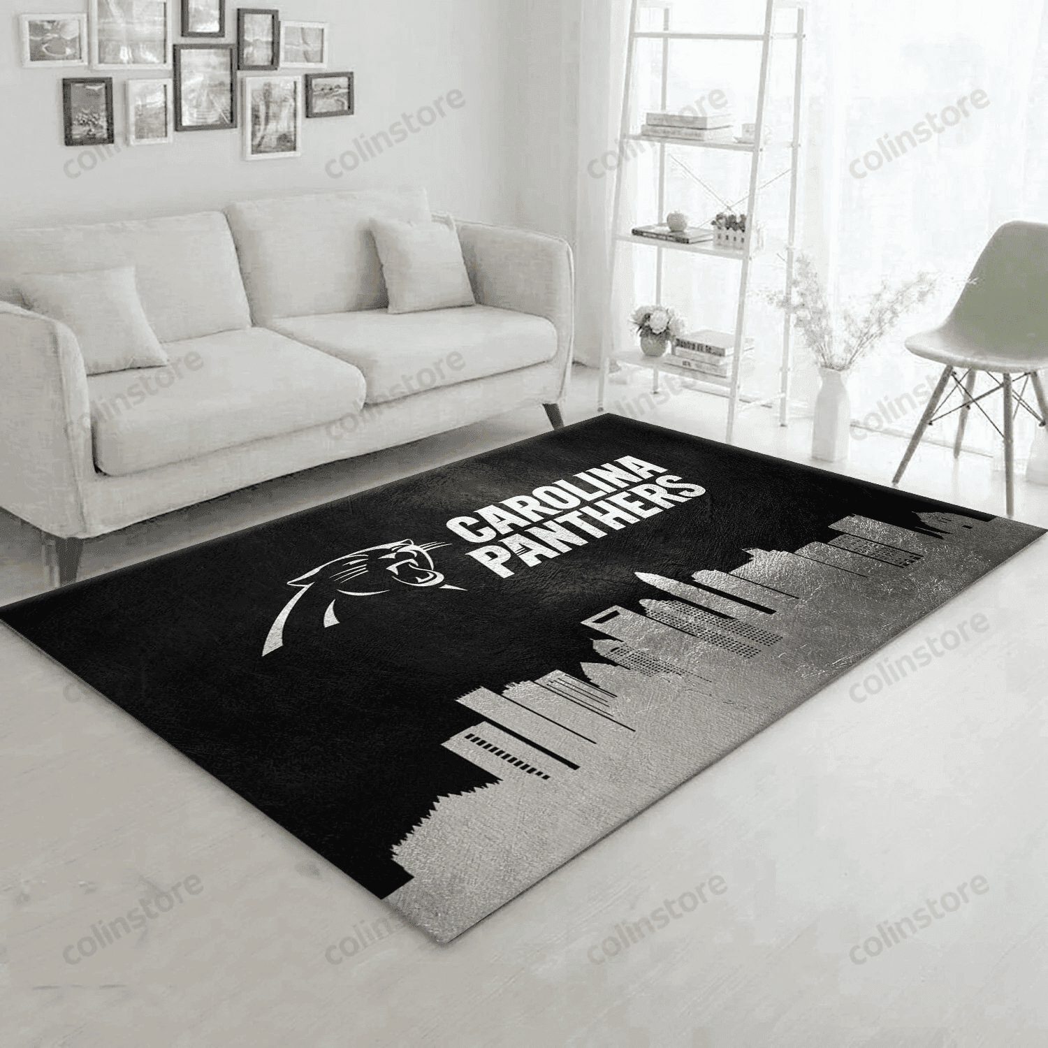 Carolina Panthers Skyline Rectangle Area Rug – Full Print Carpet For Living Room & Bedroom Home Decor