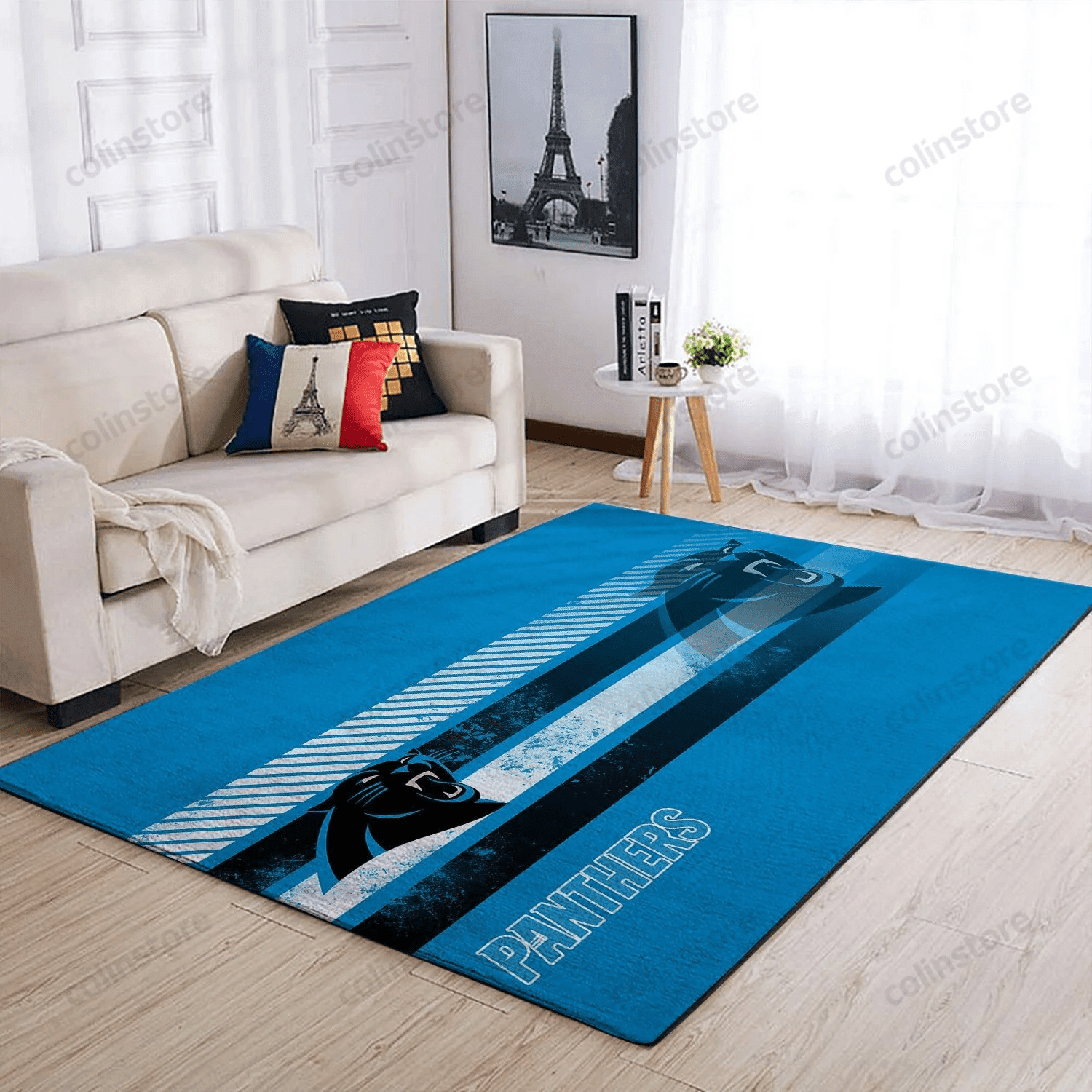 Carolina Panthers Team Logo Nice Gift Rectangle Area Rug – Full Print Carpet For Living Room & Bedroom Home Decor