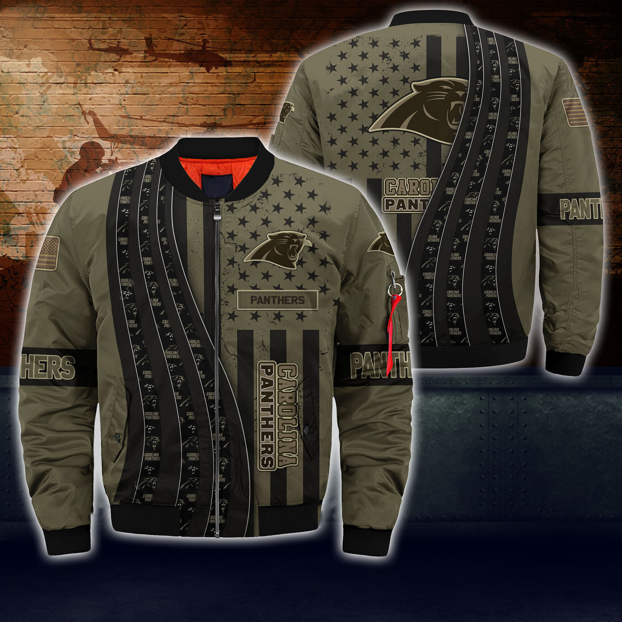 Carolina Panthers Thick Bomber Jacket | NFL Team Jacket for Men & Women | Football Fan Gift