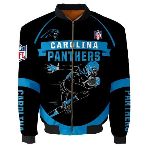 Carolina Panthers Thick Bomber Jacket | NFL Team Jacket for Men & Women | Football Fan Gift