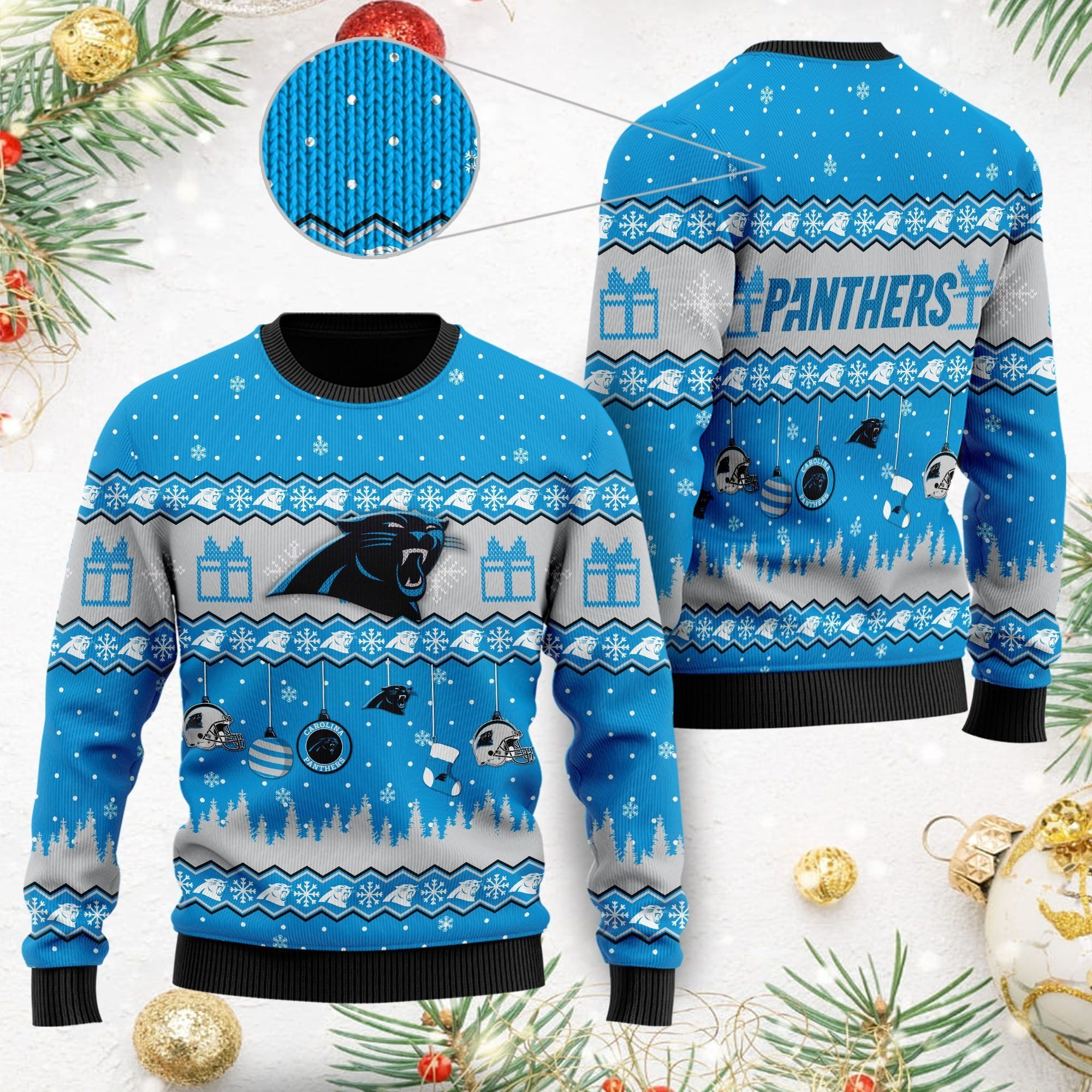 Carolina Panthers Wool Logo Ugly Christmas Sweater NFL Fans On Xmas Days